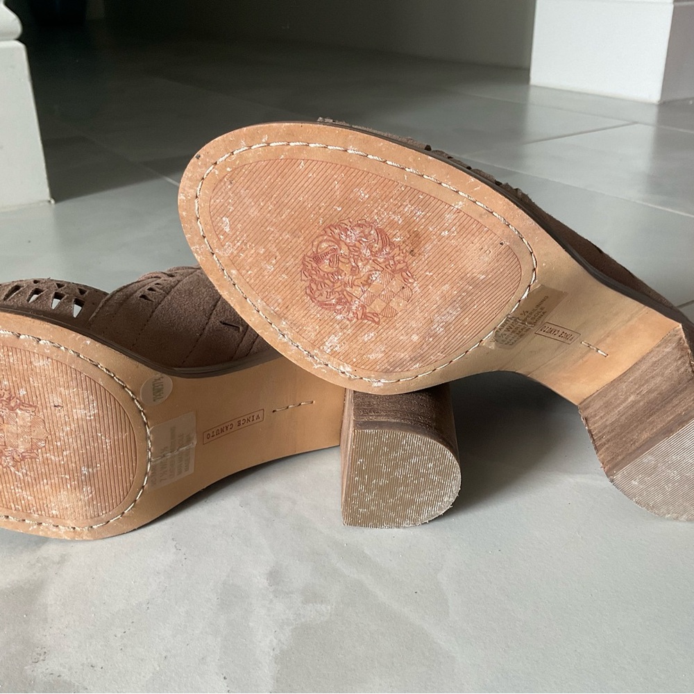 Brown open toe bootie